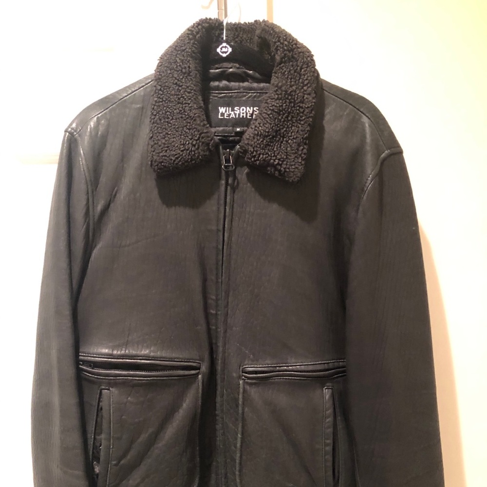 Black leather jacket